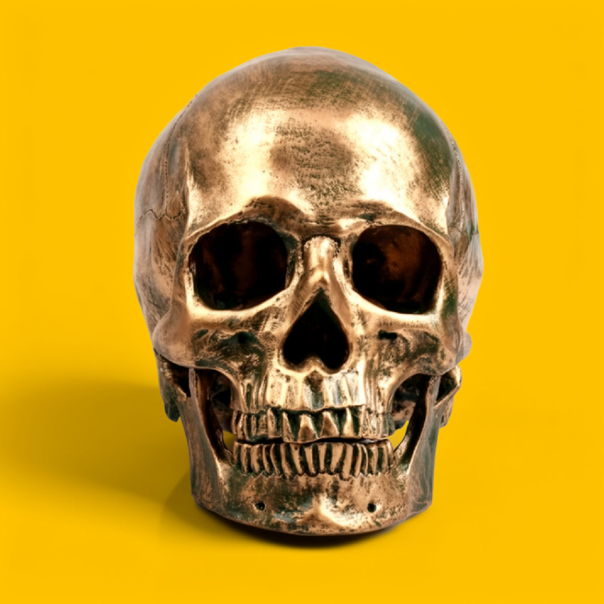 Gold Resin Skull Ornament