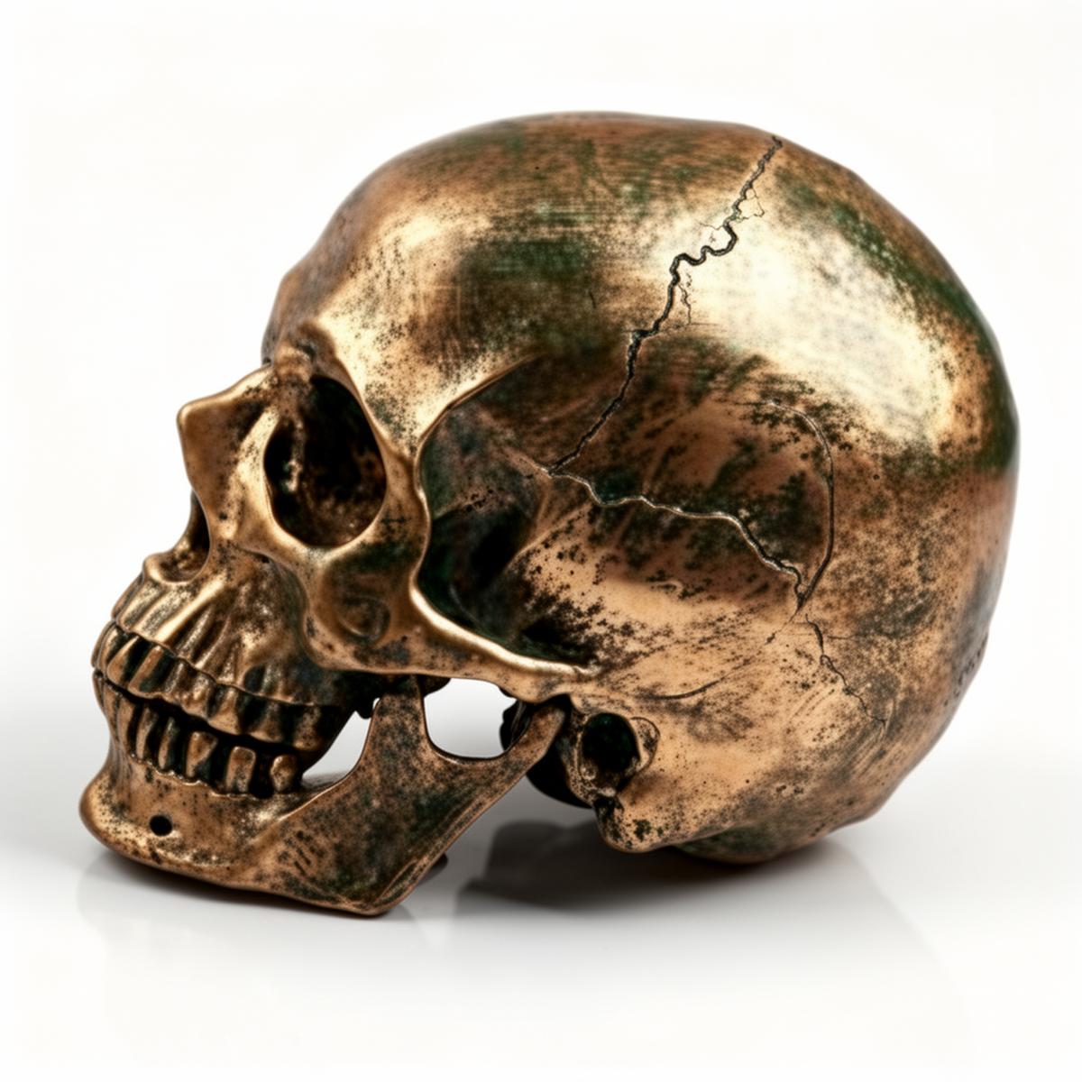 Gold Resin Skull Ornament