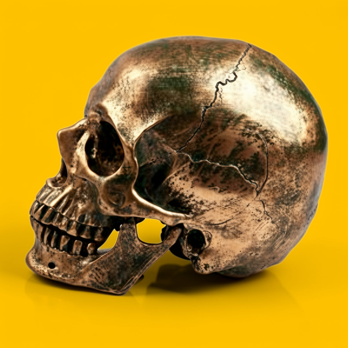 Gold Resin Skull Ornament