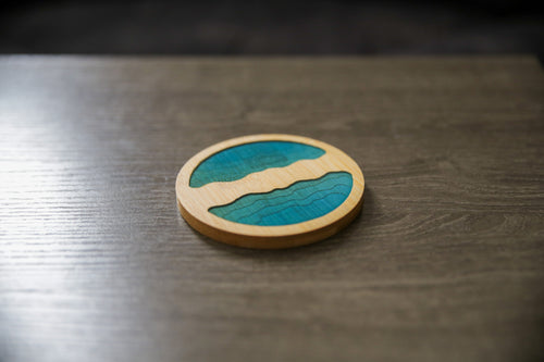 Ocean Wave Bamboo Coaster