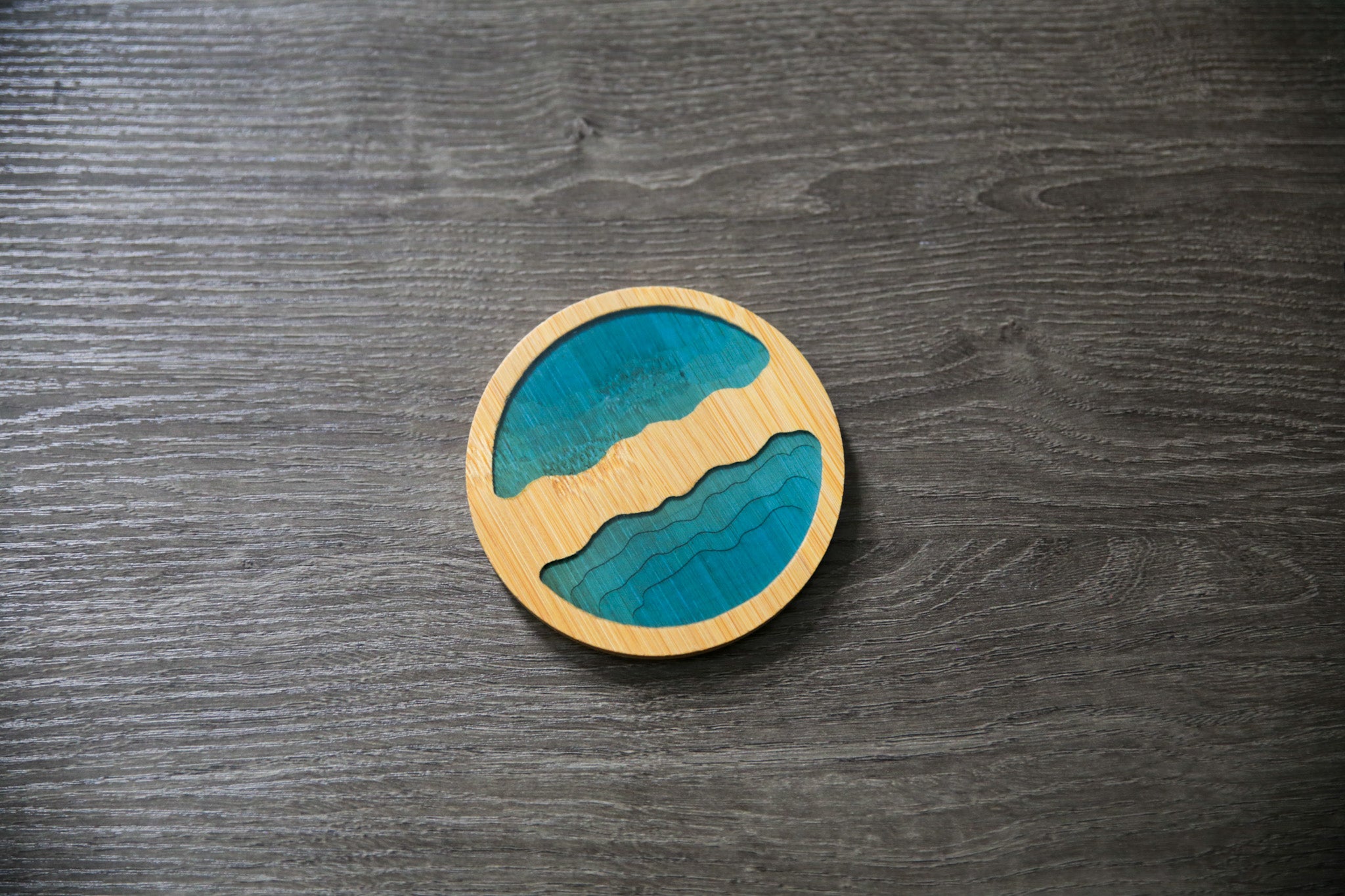 Ocean Wave Bamboo Coaster