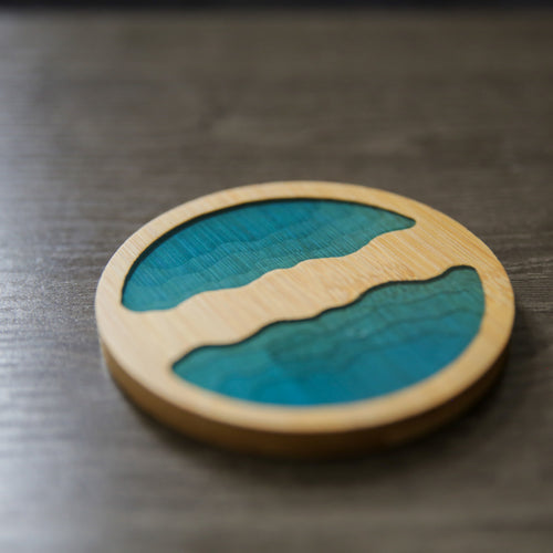Ocean Wave Bamboo Coasters