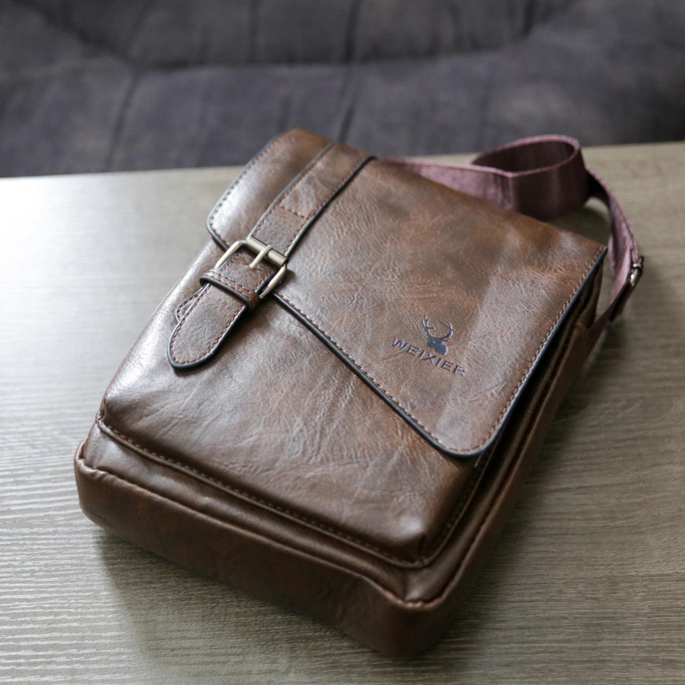 Weixier Retro PU Leather Crossbody Bag