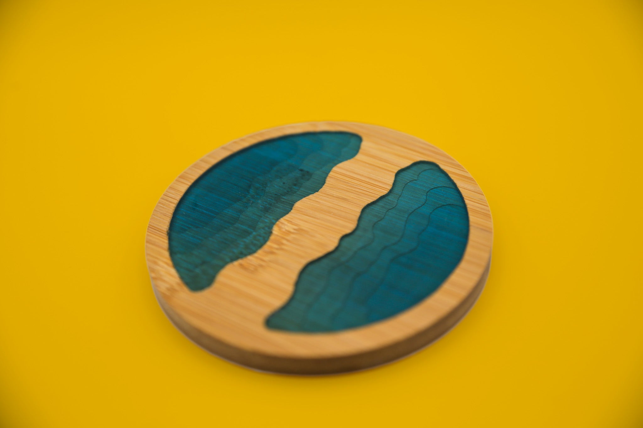 Ocean Wave Bamboo Coaster