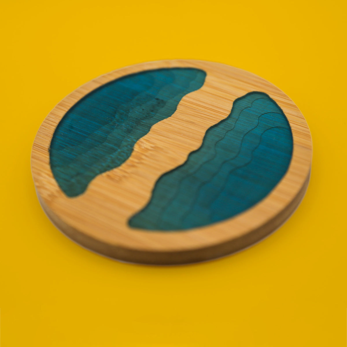 Ocean Wave Bamboo Coasters