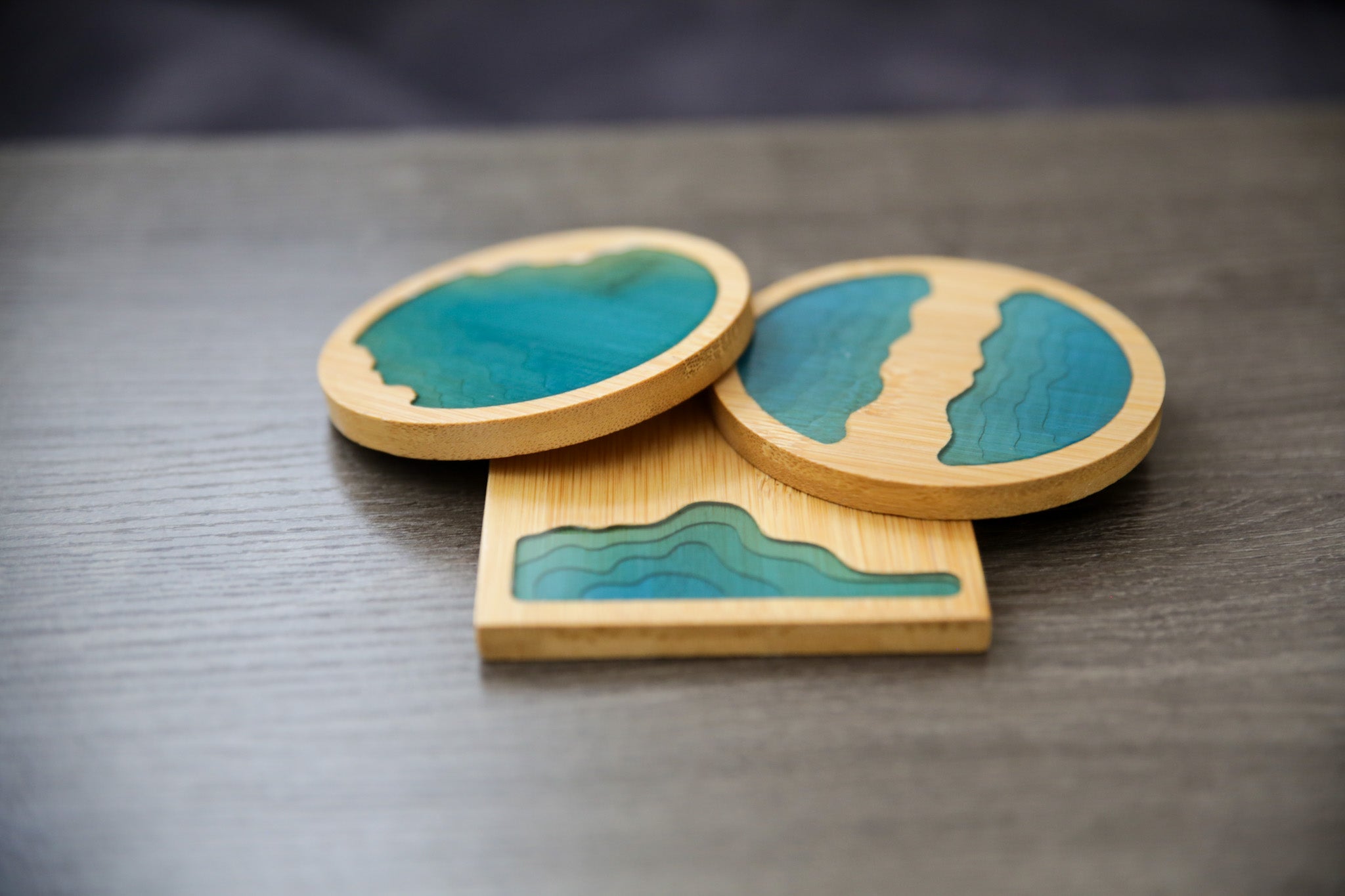 Ocean Wave Bamboo Coaster