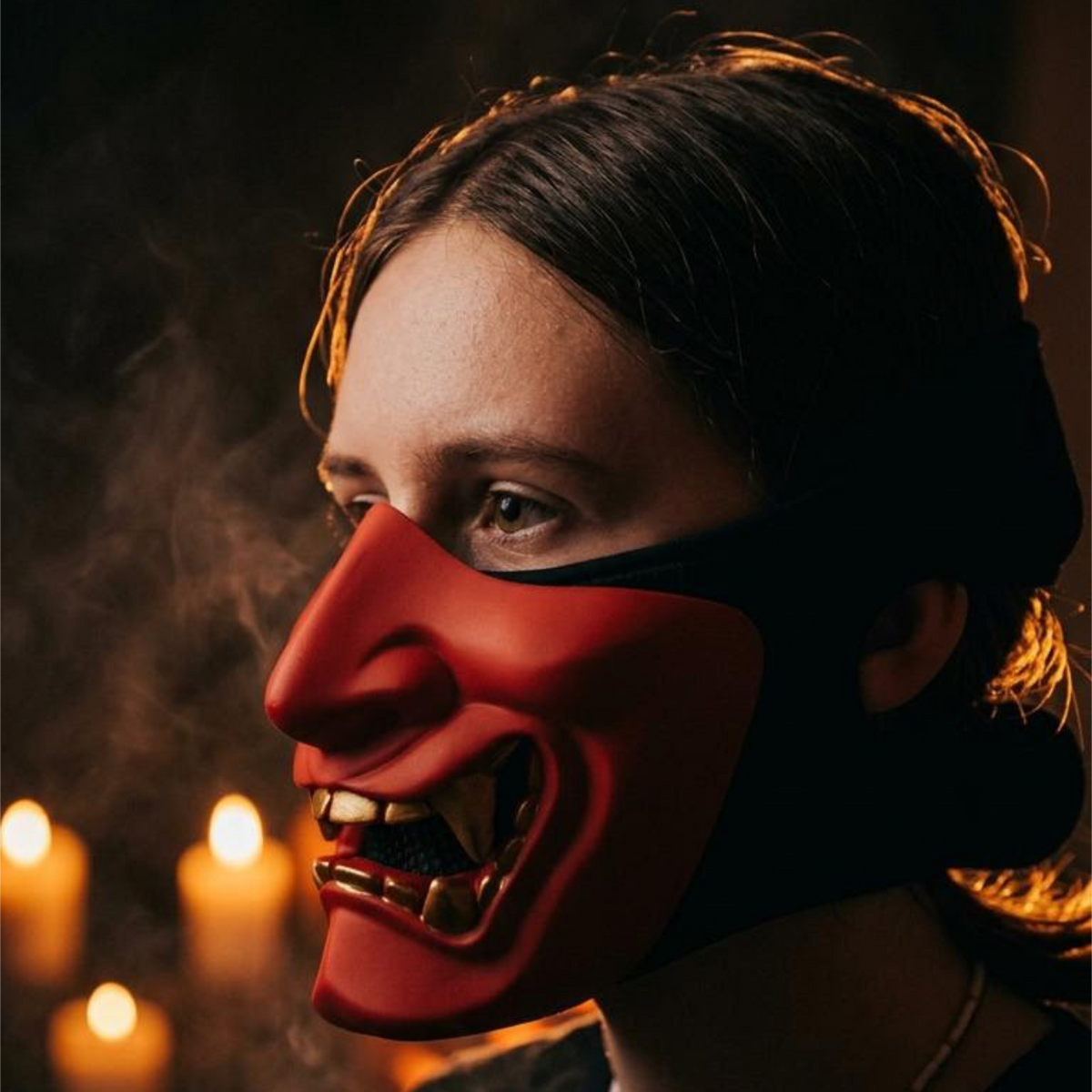 Japanese Prajna Devil Half-Face Mask
